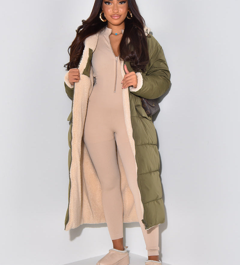 Lang Vinterfrakke med Varm Komfort og Elegant Silhuet