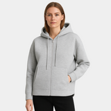 Fleece hættejakke med lynlås og varm komfort