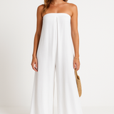 Strapless dame jumpsuit med brede ben