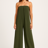 Strapless dame jumpsuit med brede ben