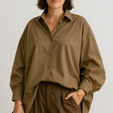 Oversized skjorte med drop-shoulder og knapper
