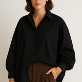 Oversized skjorte med drop-shoulder og knapper