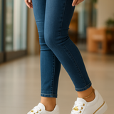 Dame Sneakers med Guld Detaljer – Elegant Hverdagsstil