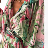 Boheme playsuit med blomsterprint og lange ærmer – perfekt til sommer