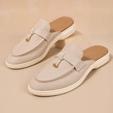 Slip-On Mules med Ruskindslook og Metalspænde til Kvinder