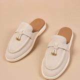 Slip-On Mules med Ruskindslook og Metalspænde til Kvinder