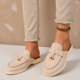 Slip-On Mules med Ruskindslook og Metalspænde til Kvinder