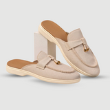 Slip-On Mules med Ruskindslook og Metalspænde til Kvinder
