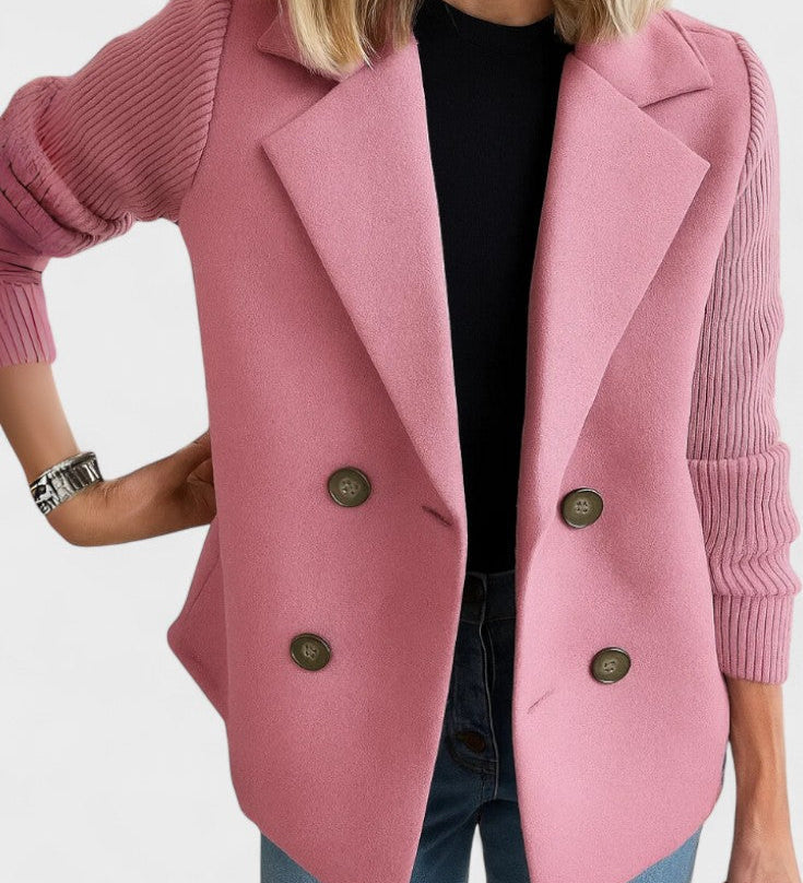 Klassisk Dobbeltradet Blazer med Elegant Snit og Tidløs Stil