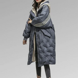 Lang Quiltet Frakke med Moderne Oversized Pasform