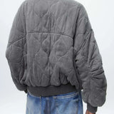 Quiltet Oversized Jakke med Moderne Silhuet