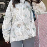 Oversized hoodie med naturprint og blød afslappet pasform