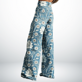 Wide leg jeans med høj talje og retro boho stil