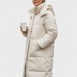 Gabriela™ | Lang pufferjakke med hætte og afslappet pasform – maksimal varme med moderne stil