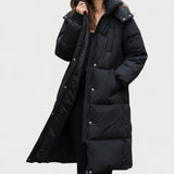 Gabriela™ | Lang pufferjakke med hætte og afslappet pasform – maksimal varme med moderne stil