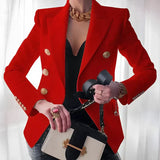 Elegant Dame Blazer med Dobbeltknapper