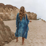 Kimono til strandbrug – Let cover-up i boho stil med tie-dye mønster