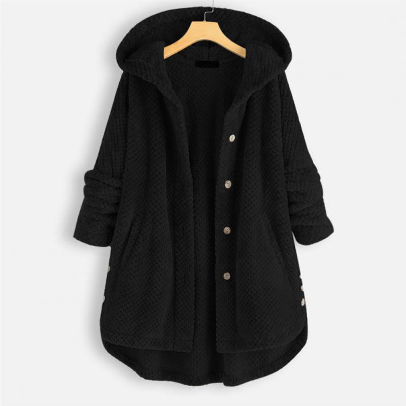 Lang Hættetrøje Cardigan med Knaplukning