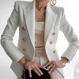 Elegant Dame Blazer med Dobbeltknapper