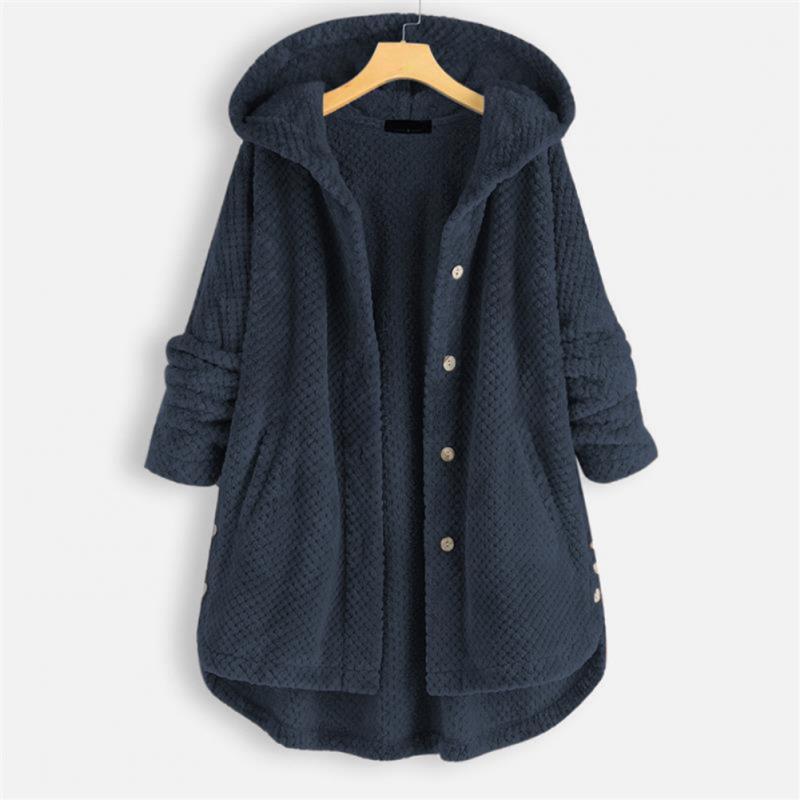 Lang Hættetrøje Cardigan med Knaplukning