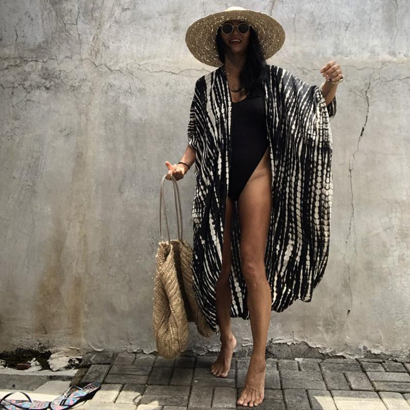 Strandkimono – Let og luftig kaftan til strand og ferie