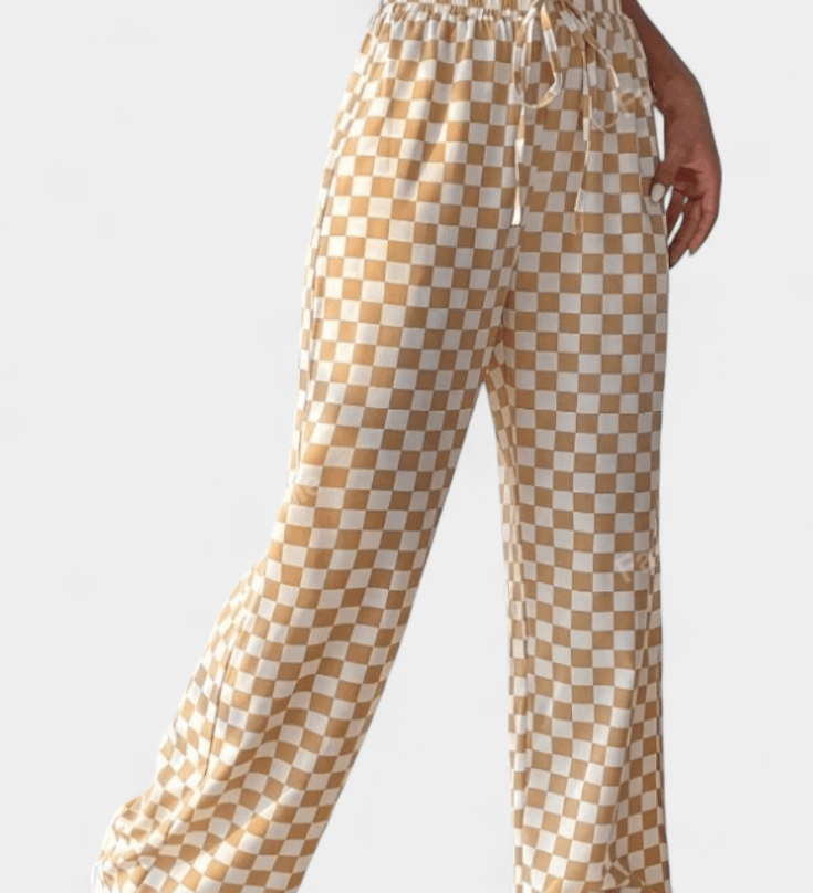 Mønstrede Bukser med Vide Ben – Let Pasform og Moderne Udtryk