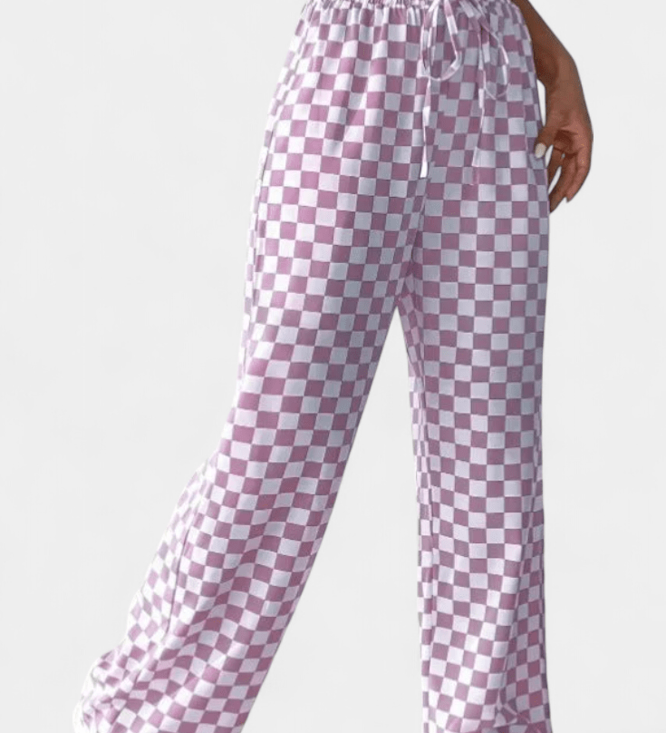 Mønstrede Bukser med Vide Ben – Let Pasform og Moderne Udtryk