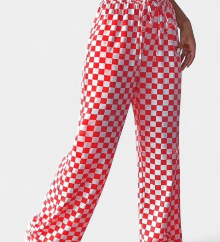 Mønstrede Bukser med Vide Ben – Let Pasform og Moderne Udtryk