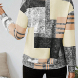 Patchwork Bluse med Lynlås – Moderne og Komfortabel Hverdagsstil