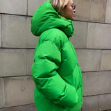 Oversized Pufferjakke med Høj Krave