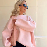 Oversized sweatshirt med rund hals og blød komfort