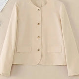 Kort Blazer med Runde Knapper og Elegant Minimalistisk Stil