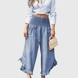 Let Harem-inspirerede Bukser med Smock Talje – Afslappet Boheme Stil