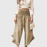 Let Harem-inspirerede Bukser med Smock Talje – Afslappet Boheme Stil