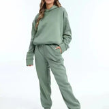 Oversized sweat sæt med hoodie og bukser i blød kvalitet