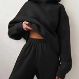 Oversized sweat sæt med hoodie og bukser i blød kvalitet