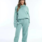 Oversized sweat sæt med hoodie og bukser i blød kvalitet