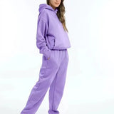 Oversized sweat sæt med hoodie og bukser i blød kvalitet