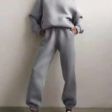 Oversized sweat sæt med hoodie og bukser i blød kvalitet