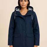 Vandtæt damejakke med hætte og varm fleeceforing