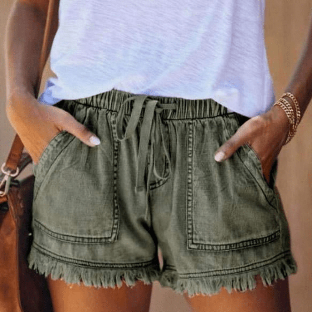 Denim Shorts med Elastisk Talje – Afslappet Sommerkomfort med Stil