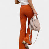 Højtaljede Bukser med Flare – Elegant Pasform og Moderne Silhuet