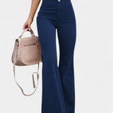 Højtaljede Bukser med Flare – Elegant Pasform og Moderne Silhuet