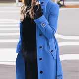 Klassisk dobbeltradet trenchcoat til kvinder med bælte