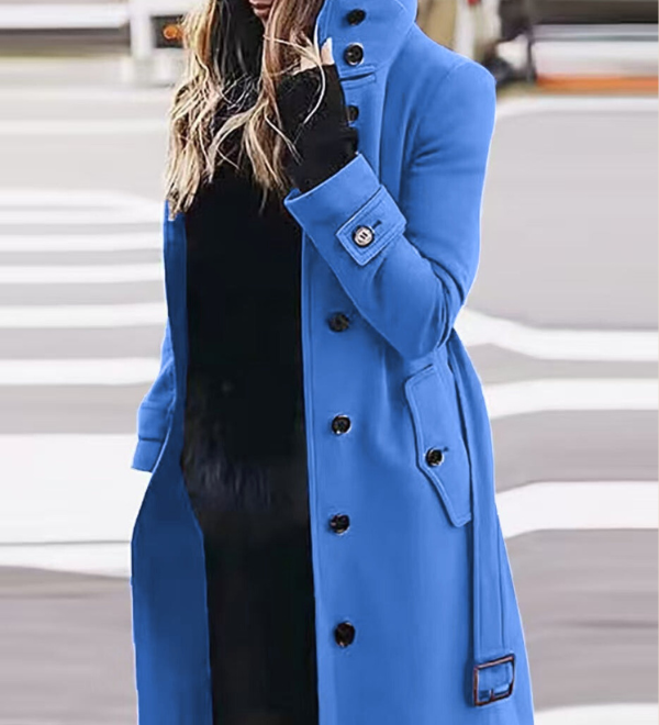 Klassisk dobbeltradet trenchcoat til kvinder med bælte