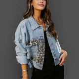 Denimjakke med Patchwork Detaljer