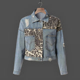 Denimjakke med Patchwork Detaljer