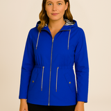 Vandtæt softshell damejakke med hætte og justerbar talje