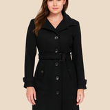 Klassisk dobbeltradet trenchcoat til kvinder med bælte