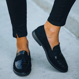 Elegant Croco Mønstrede Læderloafers til Kvinder